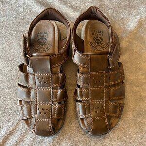 Men's Earth Spirit Brown Fisherman Strap Casual Sandals, Size 9